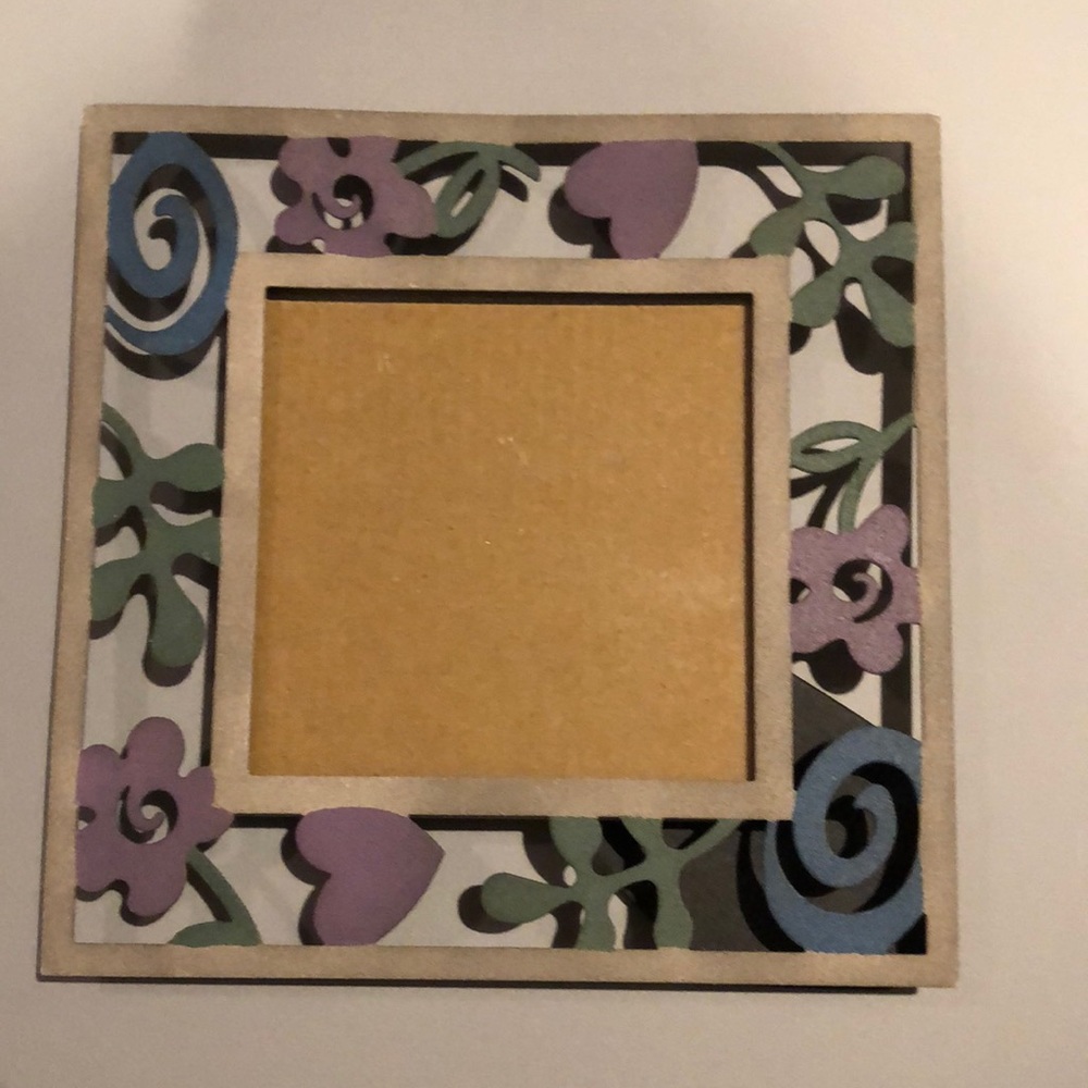Floral Hearts Metal Handpainted Picture Frame